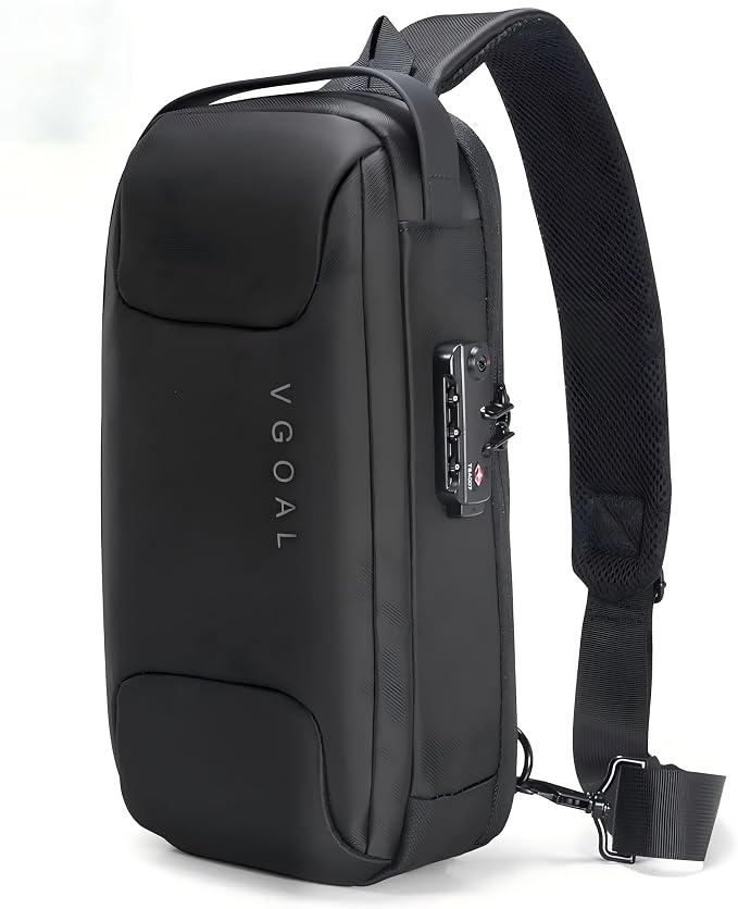 Kingsons Anti Theft Crossbody Bag Sling Bag for Men Anti Theft Sling Backpack Mini Backpack Daypack Crossbody for Travel Sport Running Hiking by Kingsons