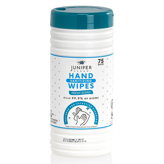 1 Pack Hand Sanitizing Wipes, 75 Count Canister Disposable Hand Sanitizer Wipes, Fresh Scent, Lint Free & Durable