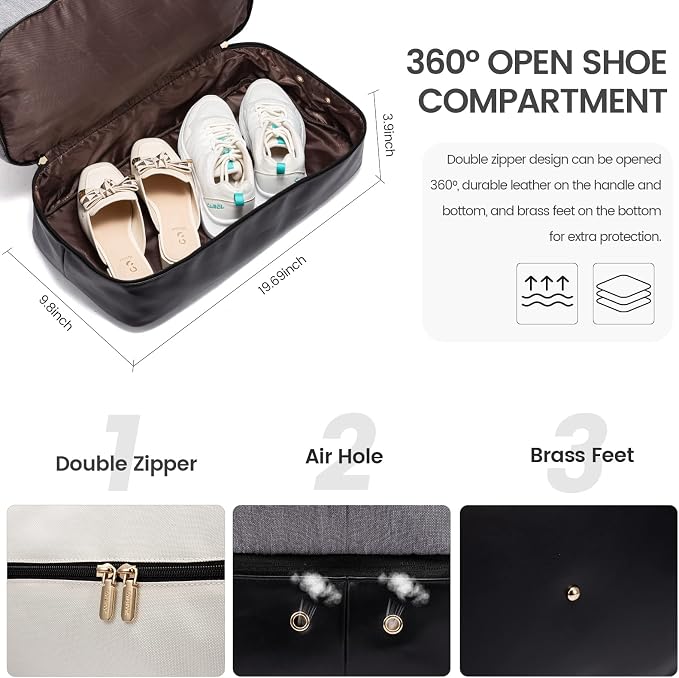 LOVEVOOK Weekender Bag for Women, Large Duffle Bag for Travel with 2 Packing Cubes, Carry on Overnight Bag with Shoe Compartment, Mom Hospital Bags for Labor and Delivery - Image 7