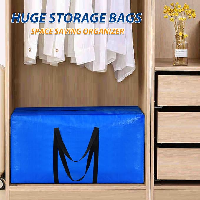 Extra Large Storage Bags, 57 Gallon XXL Jumbo Large Moving Bags Heavy Duty | 1 PACK Clothes Storage Totes Bins Moving Boxes Supplies, Foldable Travel Duffle Bag, Christmas Tree Bag,42x23x13.5 inch - Image 6