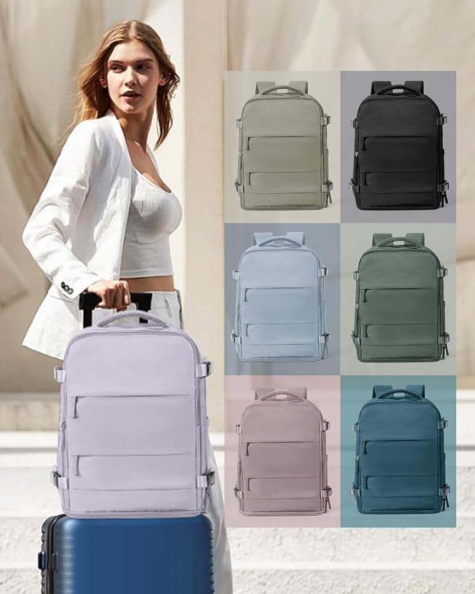 coowoz Large Travel Backpack Carry On for Women Man Gym Backpack with Laptop Compartment Mochila de Viaje Teacher Personal Item Backpacks Rucksack Airplane Accessories Must Haves Purple - Image 3