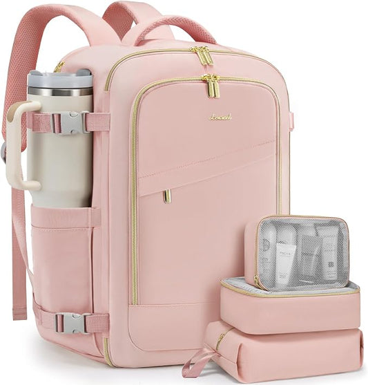 LOVEVOOK Travel Backpack for Women, 40L Carry On Backpack for Airplanes, Personal Item Bag for Airlines Fits 17 inch Laptop, TSA Approved Luggage with 3 Packing Cubes,Waterproof Weekender Gym Backpack by LOVEVOOK