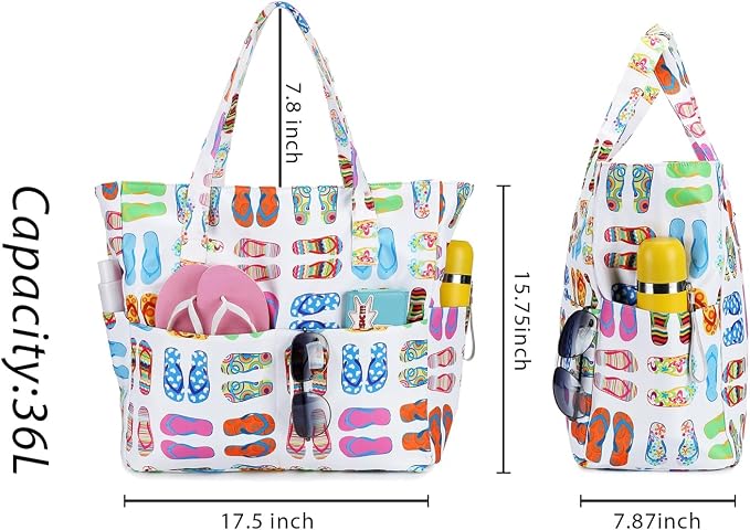 Bluboon Waterproof Beach Tote Pool Bags for Women Ladies Extra Large Carry On Bag With Wet Compartment for Weekender Travel - Image 5