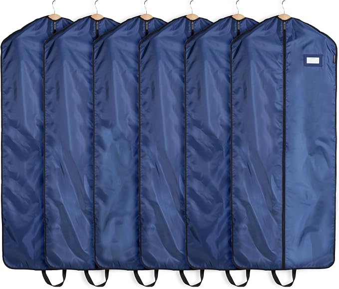 Covermates Keepsakes Garment Bag Set for Closet Storage and Travel – Breathable Suit and Dress Bags with ID Window and Carrying Handles – Heavy-Duty Hanging Wardrobe Protection Set, Blue by Covermates