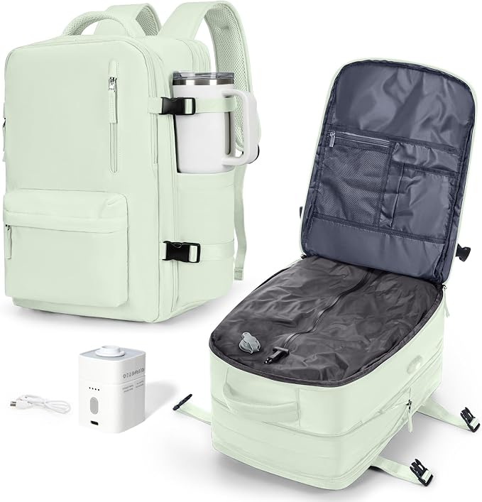 VGCUB Vacuum Backpack Travel with Pump, Vacuum Seal Compression Bags Laptop Backpack Personal Item by VGCUB
