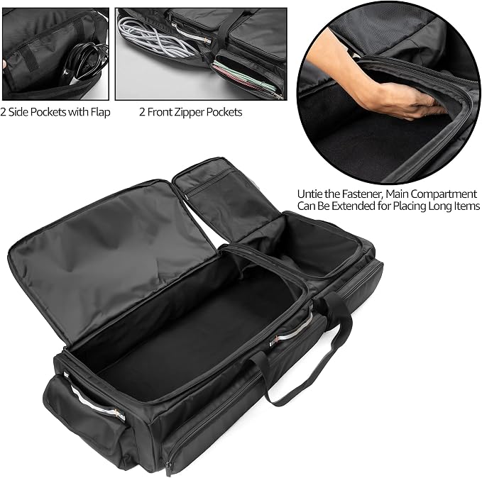 samdew Under Seat Storage Bag for SuperCrew Cab & Crew Cab, Large, Bag Only | Back Seat Organizer for Most Full Size Trucks, Dual-Compartment, with 2 Inner Dividers, Anti-slip Bottom & Multi-pockets - Image 5