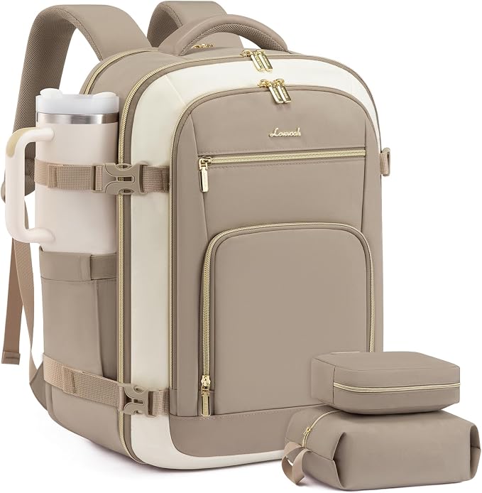 LOVEVOOK Travel Backpack For Women Flight Approved, 50L Carry On Backpack, Personal Item Travel Bag for Airplanes, Business Weekender Fit 18 Inch Laptop, Waterproof Overnight Daypack with 3 Cubes by LOVEVOOK