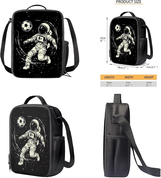 Space Astronaut Backpack for Kids Boys Backpack with Lunch Box Water Bottle Holder and Black Pencil Case 4PCS Set Bookbag with Compartments 17 inch Sturdy School Bag with Side Pocket for Girls - Image 5