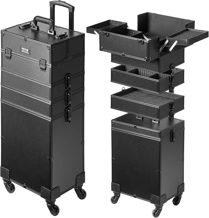 VEVOR Makeup Train Case Professional Makeup Storage Organizer Box Make Up Carrier for Women and Girls by VEVOR