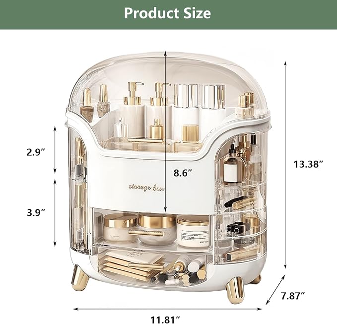 Omeily Large Makeup Organizer Countertop Vanity Organizer Cosmetic Organizer Makeup Storage Box Bathroom Counter Organizer Perfume Skincare Organizers Gift Women Girls Clear Design Easy Visibility - Image 5