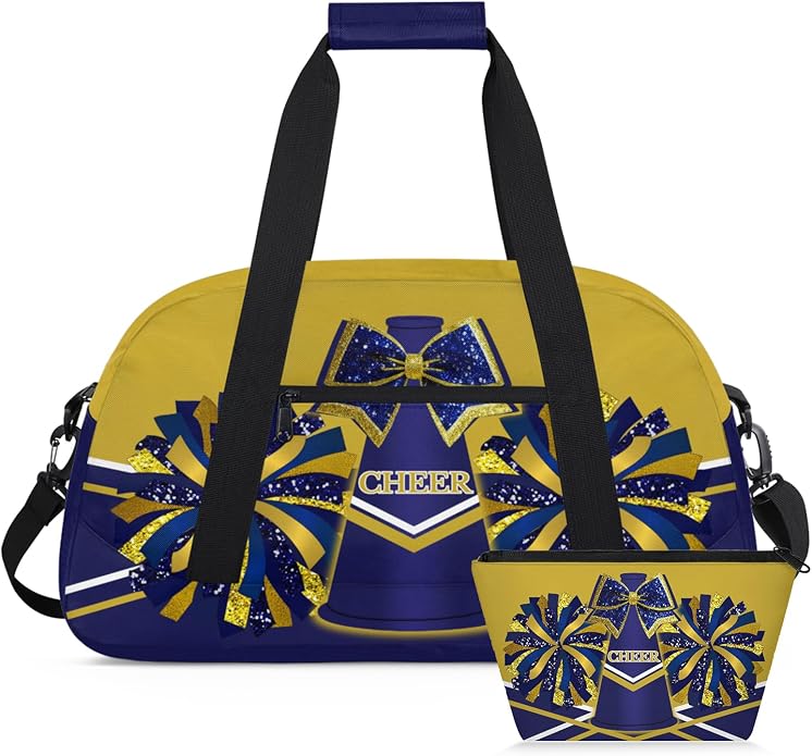 Cheerleading Dance Bag for Women Cheer Team Sport Gym Makeup Cosmetic Bag 2 Pcs Set by Mardesigns