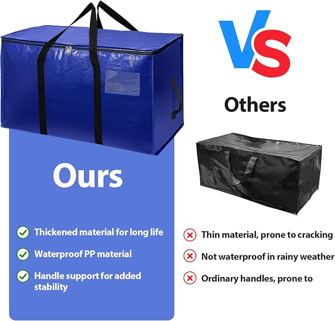 Moving Bags 4pcs Waterproof Moving Bags Large Travel Duffel Bags with Reinforced Handles, Clothes Organizer for Clothes Storage and Blankets for Moving and Traveling Bags 72L - Image 6
