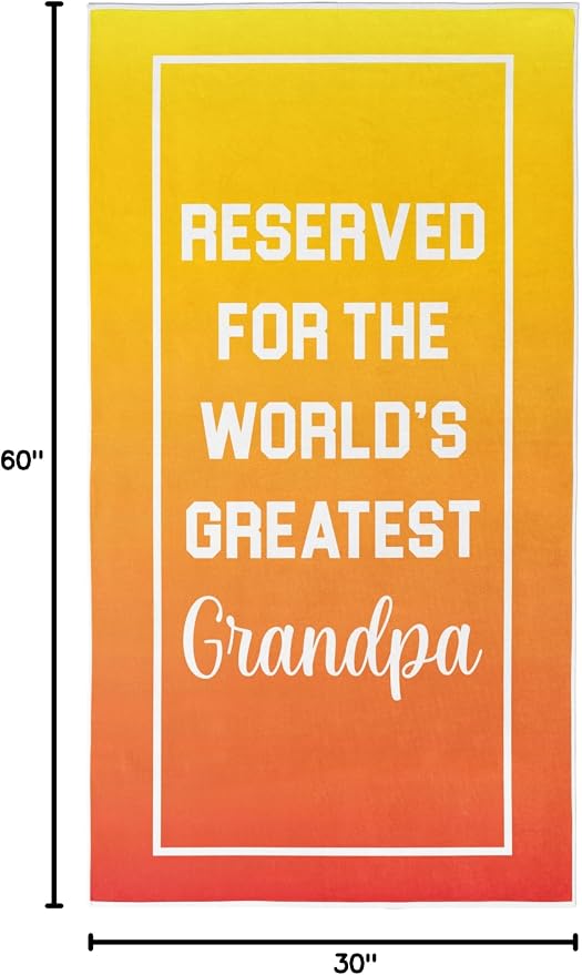 Ethisa Grandpa Beach Towel - Best Ever Summer Gift for New Grandfathers - Travel Friendly Birthday Present from Granddaughter or Grandson - Fathers Day Pool Accessory - Large 60x30 Quick Dry - Image 7