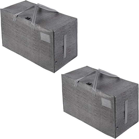 VENO 2 Pack Extra Large Heavy Duty Moving Bags with Wide Opening & Reinforced Handles, Reusable Storage Tote Bags with Strong Zippers for Clothes, College Dorm Essentials & Moving Supplies by Veno