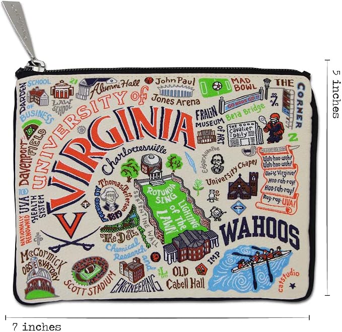 catstudio University of Virginia Collegiate Zipper Pouch Purse | Holds Your Phone, Coins, Pencils, Makeup, Dog Treats, & Tech Tools - Image 5