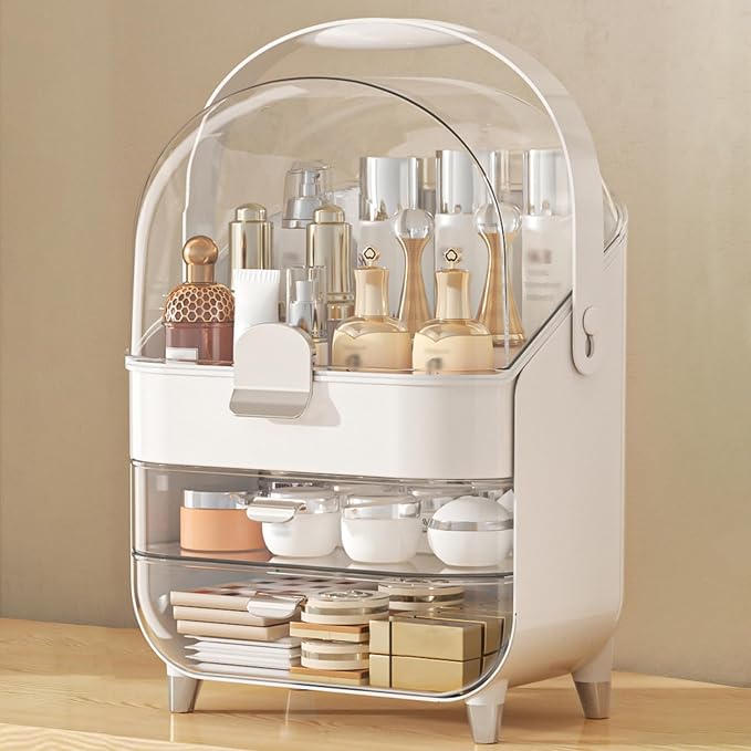 Anylady Makeup Organizer Countertop, Skincare Holder Bathroom Counter Organizer, Storage Box Cosmetic Display Cases, Teen Girl Gifts Make up Organizers for Vanity, Dresser by Anylady