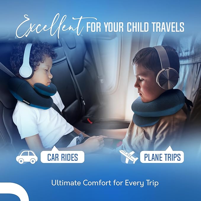 BCOZZY Kids Travel Neck Pillow (8-12 Y/O) – Patented Soft Child Pillow for Head & Chin Support in Car, Airplane, and Road Trip Sleeping. Adjustable Size. Carry Bag. Fully Washable. Medium, Pink - Image 4