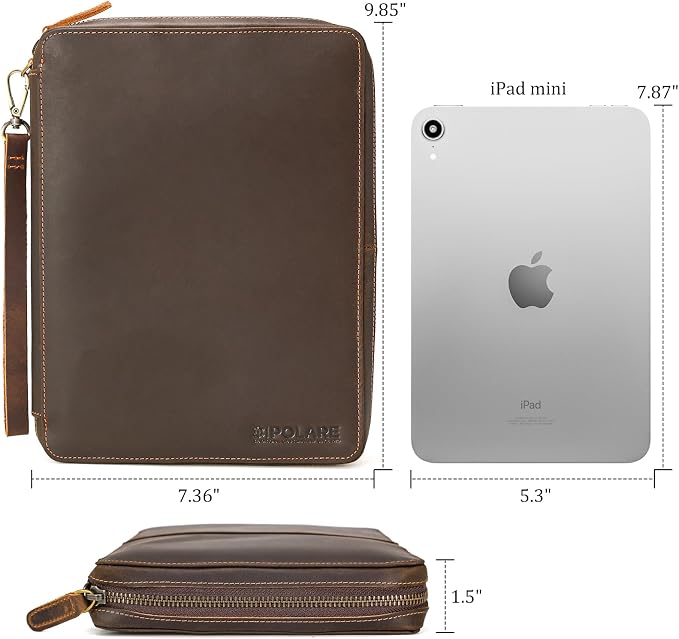 Polare Full Grain Leather Travel Cable Organizer Case Electronics Accessories Carry Bag with YKK Zippers Tech Storage Bag for Cables, Power Bank, USB, SD Card, Travel Essentials - Image 4