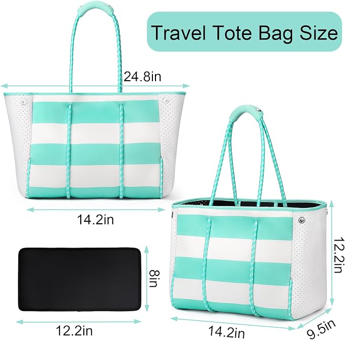 IBFUN Neoprene Bag, Large Multipurpose Beach Bag Neoprene Tote Bag with Inner Pocket for Women/Pool - Image 5