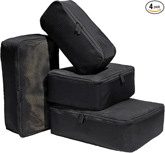 Away Insider Packing Cubes Set of 4 – Lightweight Travel Organizers for Luggage, Suitcases & Carry-On Bags, Jet Black by Unknown