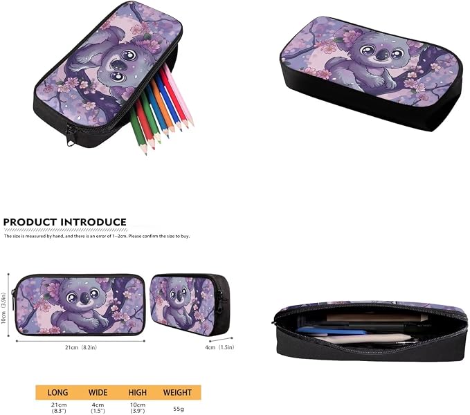 Purple Koala Backpack and Lunch Box for Girls Preschool Middle School Bag with Pencil Case and Water Bottle Holder Lightweight Student Bookbag for Kids Back to School Gifts - Image 5