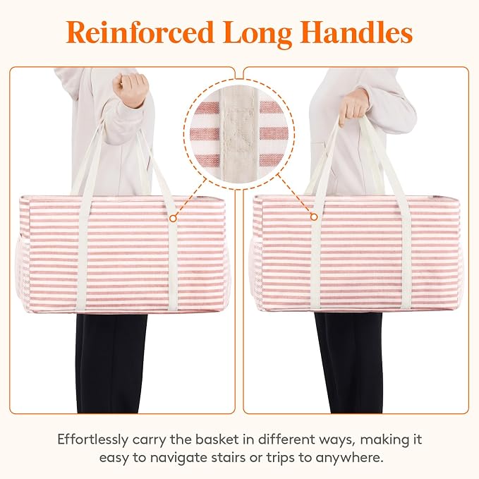 Lifewit Extra Large Tote Bag, Reusable Grocery Bags with Metal Wire Frame and Handles - Image 6