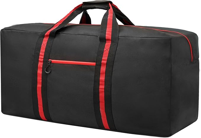 100L Large Duffle Bag for Travel 31.1” Diffle Bag - Overnight Weekender Camping, Storage for Men Women, Red by HOME