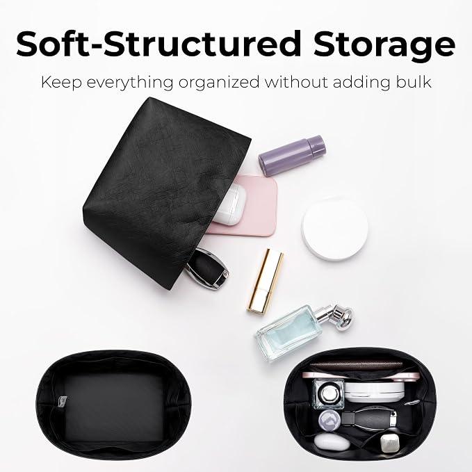 Purse Organizer Insert Compatible with LV All In BB | Handcrafted DuPont™ Tyvek®, Precision 1:1 Custom Fit, Matte Black, Keep Bag Clean & Protected for Travel & Commute - Image 9