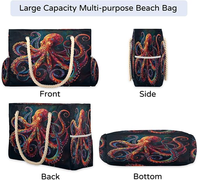 Large Beach Bag with Zipper Beach Bags for Women Water Resistant Swim Pool Bag - Image 6