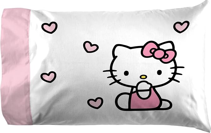 Jay Franco Hello Kitty Cute Queen Sheet Set - 4 Piece Sanrio Super Soft Microfiber, Fade Resistant, Machine Washable, Deep Pocket 10 in, 2 Pillowcases, Girly Pink Kawaii Sheets (Officially Licensed) - Image 5
