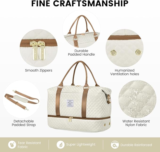 LOVEVOOK Travel Duffle Bag,Weekender Bags for Women with Shoe Compartment，Carry on Overnight Bag with Toiletry Bag,Gym Duffel Bag with Wet Pocket, Hospital Bags for Labor and Delivery - Image 6