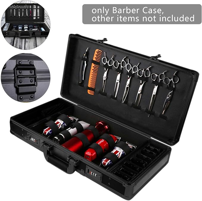 DNYSYSJ Barber Carrying Case Barber Case, Stylist Tool Box Professional Salon Hair Cutting Grooming Kit Storage Organizer for Clippers, Scissors, Barber Supplies (B) - Image 3