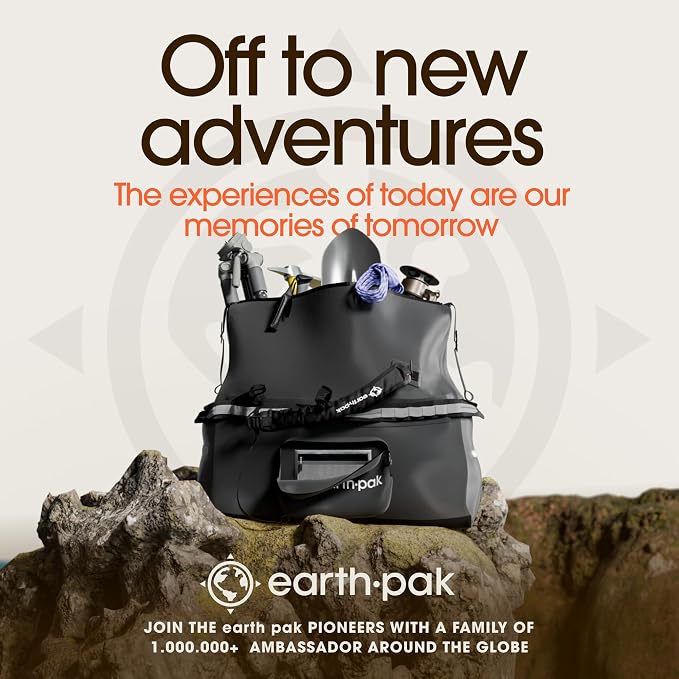 Earth Pak Waterproof Duffel Bag - Large Dry Bag, 1680D TPU, Heavy Duty, Camping & Marine Dry Bag, 8x8 Popout Pocket - Image 9