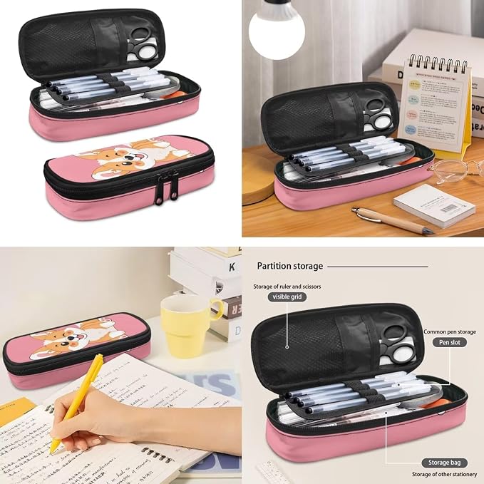 Corgi Backpack with Lunchbox for School Cute Book bags for Girls 10-12 Years Old and Lunch Box Animal Lunch Bag + School Bag + Pencil Case for Elementary Secondary School - Image 7