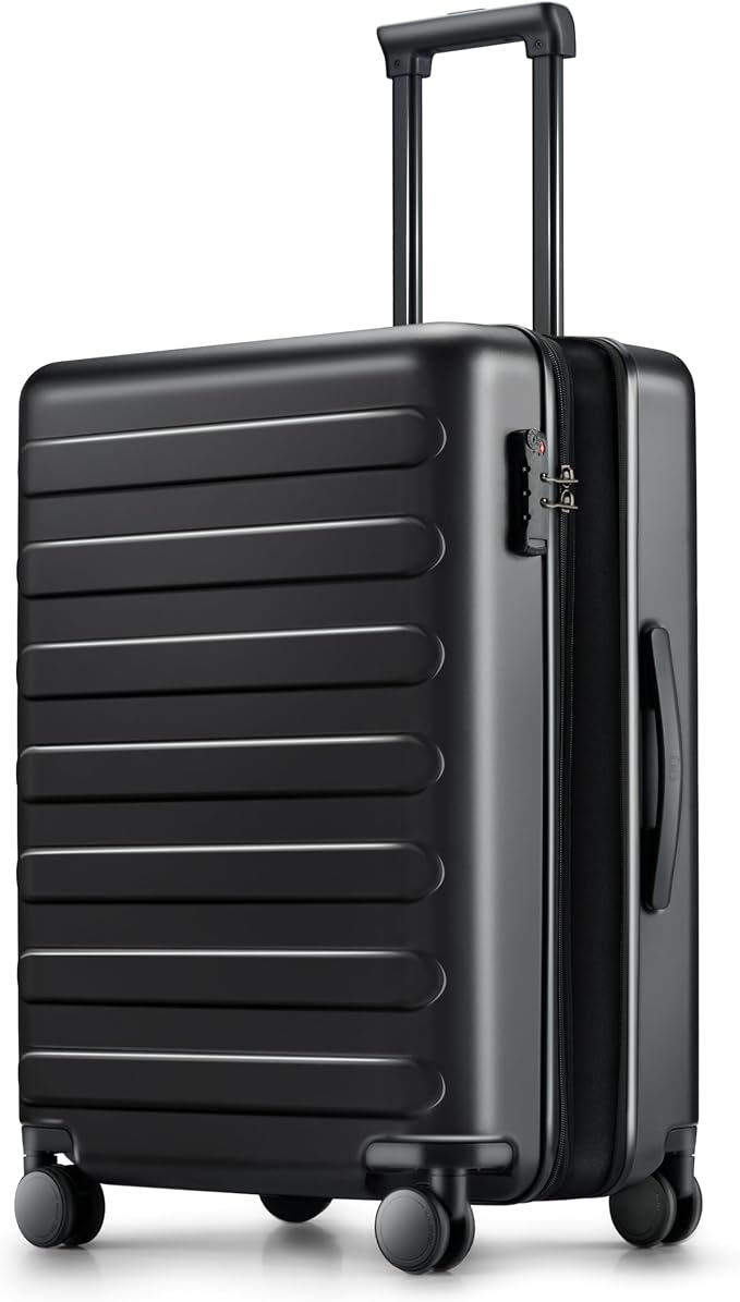 NINETYGO Luggage Sets 2 Piece, Carry On Luggage Airline Approved, Large Checked Luggage with Smooth Spinner Wheels, Expandable, Hard Shell PC Suitcase Sets, TSA Approved, 20in/28in (Black, Rhine Max) - Image 2