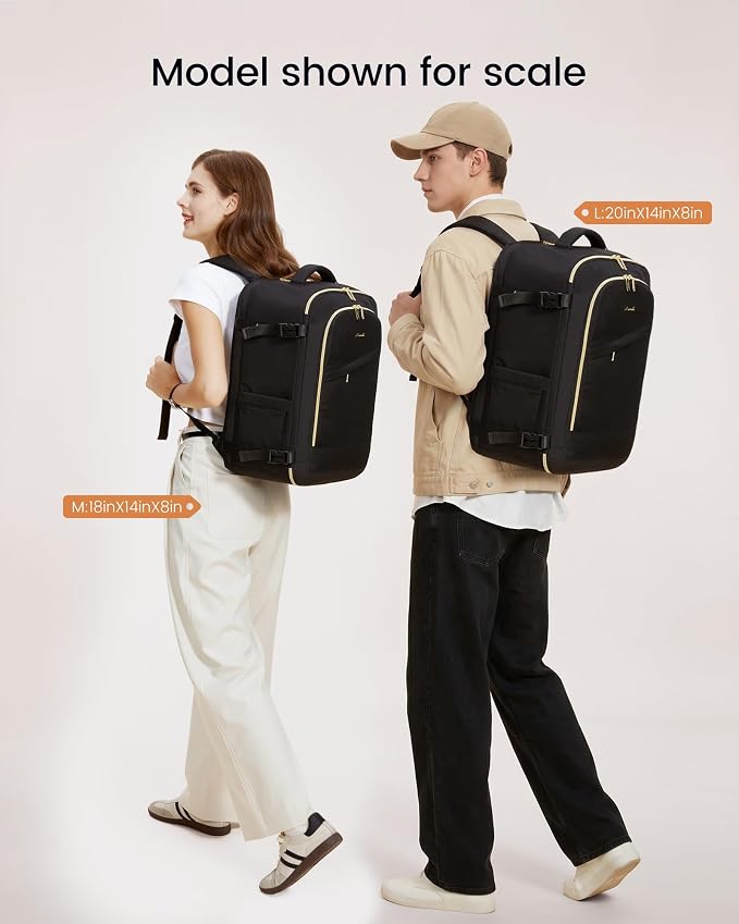 LOVEVOOK Travel Backpack for Women, 40L Carry On Backpack for Airplanes, Personal Item Bag for Airlines Fits 17 inch Laptop,TSA Approved Luggage with 3 Packing Cubes,Waterproof Weekender Gym back pack - Image 7
