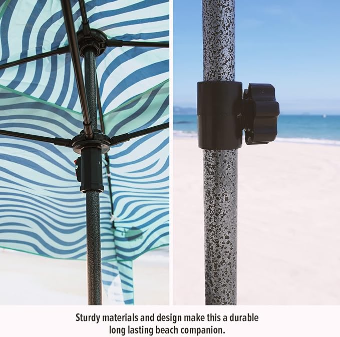Qipi Beach Cabanas for Sand, Beach Canopy with Sandbags & Side Wall for Family, Easy Set Up Sun Shelter, UPF 50+ UV Protection with Roof Vent - Image 7