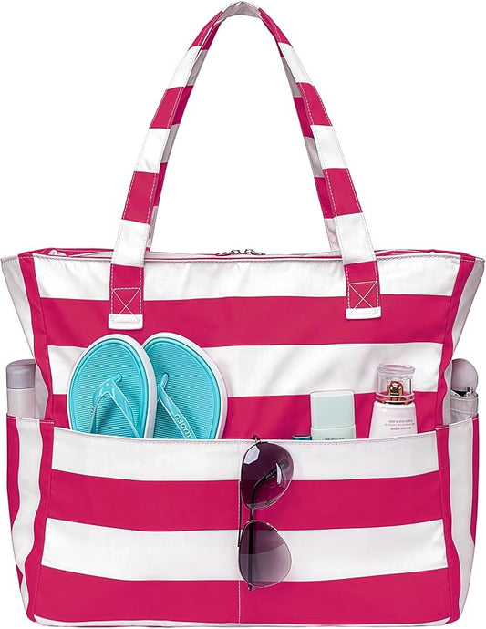 Bluboon Waterproof Beach Tote Pool Bags for Women Ladies Extra Large Carry On Bag With Wet Compartment for Weekender Travel by BLUBOON