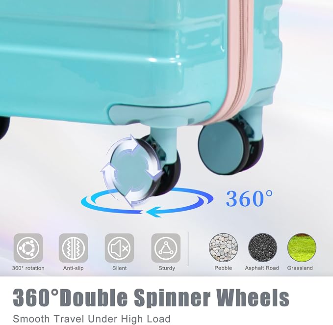 3pc Luggage Sets Suitcases ABS with Spinner Wheels - Image 3