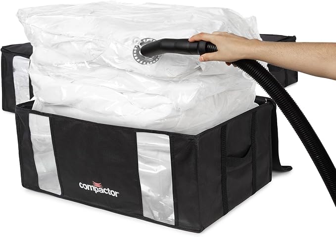 Compactor - Set of Black XXL Vacuum Bags with 3 Large Chests Storage Cabinet, Dressing Room, Moving Home, Compatible with Vacuum and Vacuum Pump, Compresses Duvets, Pillows and Clothes - Image 2