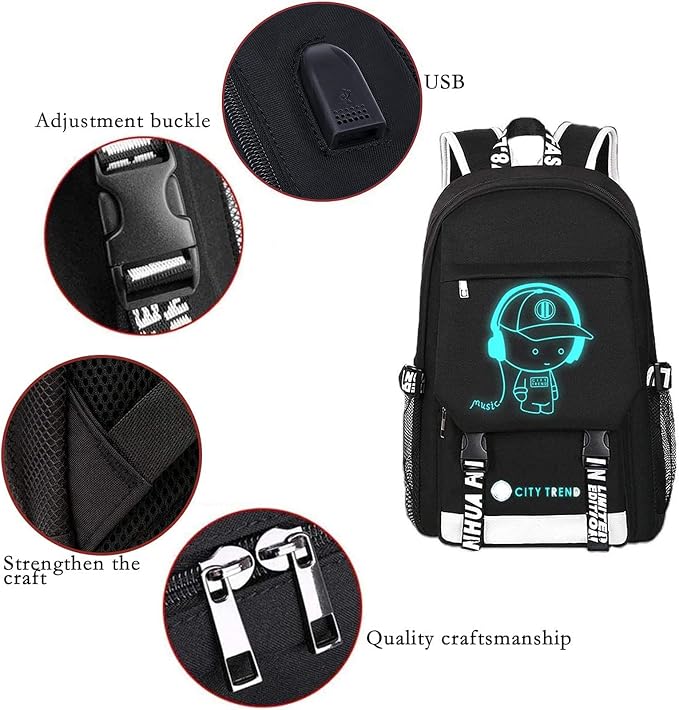 Asge Large Teens School Backpacks Waterproof Nylon Football Printing for 8-15 Years Boys & Girls - Image 5