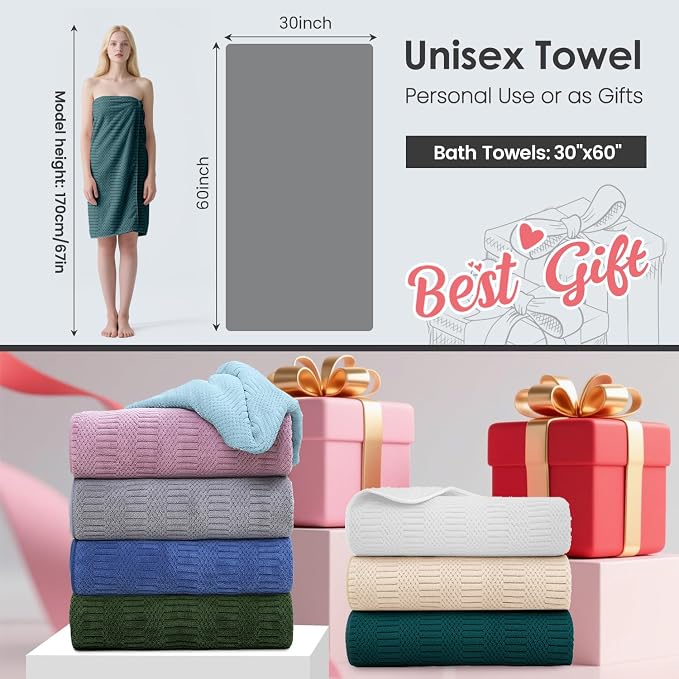 JML Microfier Bath Towels Set of 2, Large Microfier Body Towel for Adult, 30" x 60", Oversized, Soft, Super Absorbent, Fast Drying, Use for Sauna,Gym,Sport, Fitness, Yoga, Diamond Cross Grid Teal - Image 2