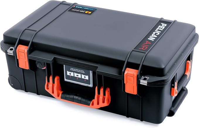 Black Pelican Air 1535 Carry-on Case - with TrekPak Divider System & Mesh Lid Organizer - Orange Handles & Latches. - Image 3