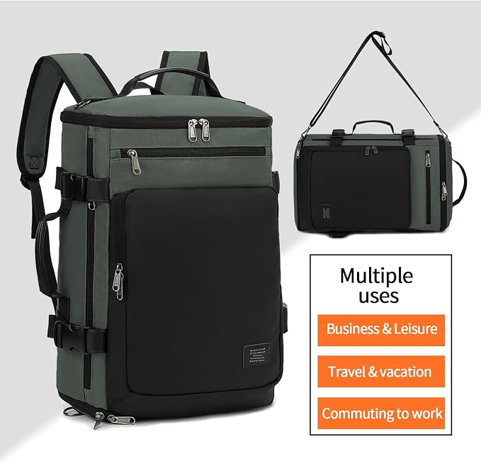 Kalesi Gym Duffle Bag Backpack 4-Way Waterproof with Shoes Compartment for travel Sport Hiking laptop Business-grey - Image 2