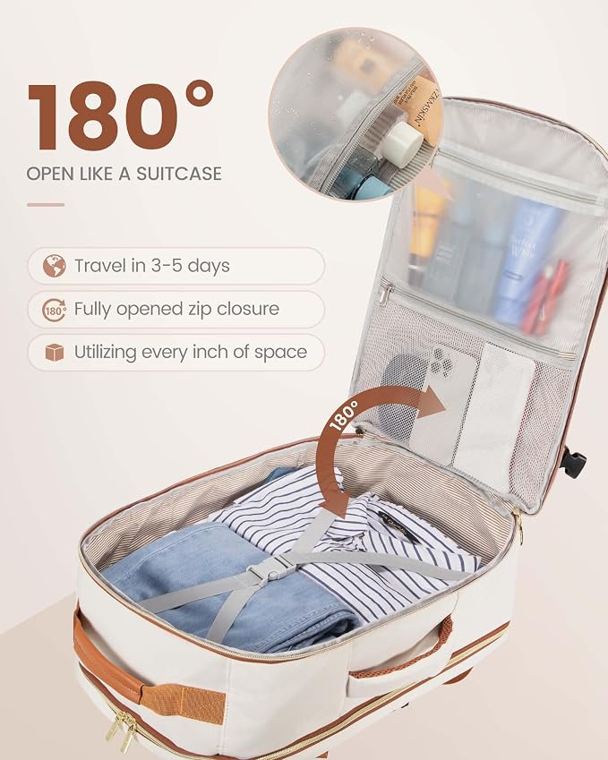 LOVEVOOK 50L Travel Backpack Flight Approved Carry on Backpack,3 Packing Cubes,Waterproof Personal Item Travel Bag,TSA Carry on Luggage Suitcase Travel Essentials,Gifts for Women & Men,fits 18" Laptop - Image 2