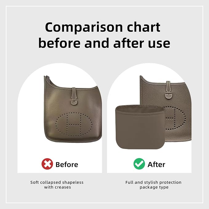DGAZ Silky Purse Organizer Insert Fits Evelyne TPM/PM/GM/TGM Bags, Luxury Handbag & Tote Organizer, Simplicity bag organizer（Etoupe grey,TGM） - Image 4