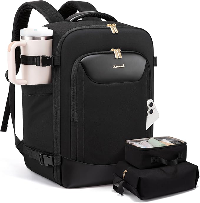 LOVEVOOK 40L Travel Backpack for Women Men, Large Carry on Backpack for Airplanes TSA Personal Item Travel Bag fits 15.6" Laptop, Waterproof Weekender Essentials Airline Approved with 2 Packing Cubes by LOVEVOOK