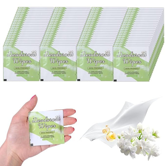 100 Pcs Deodorant Wipes Individually Wrapped Mini Deodorant Travel Size Wet Armpit Wipes Travel Deodorants Bulk for Women Men Homeless Personal Cleansing Wipe Butt Hands Face Underarm Sports(Cucumber)