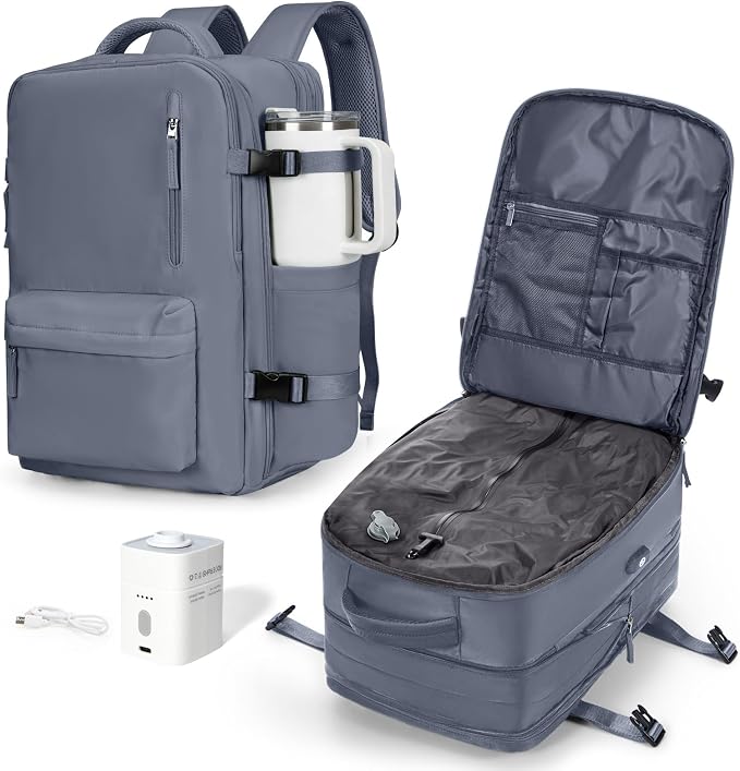 VGCUB Vacuum Backpack Travel with Pump, Vacuum Seal Compression Bags Laptop Backpack Personal Item by VGCUB
