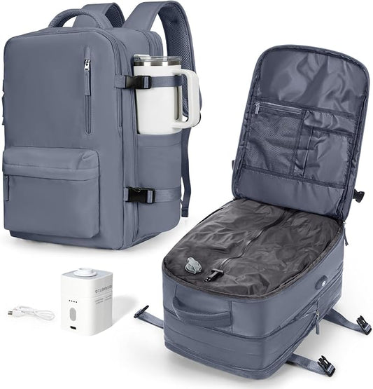 VGCUB Vacuum Backpack Travel with Pump, Vacuum Seal Compression Bags Laptop Backpack Personal Item by VGCUB